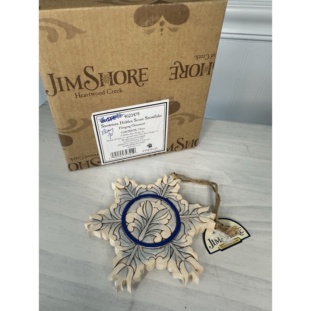 Jim Shore Snowman Hidden Scene Snowflake Hanging‎ Ornament 4023479